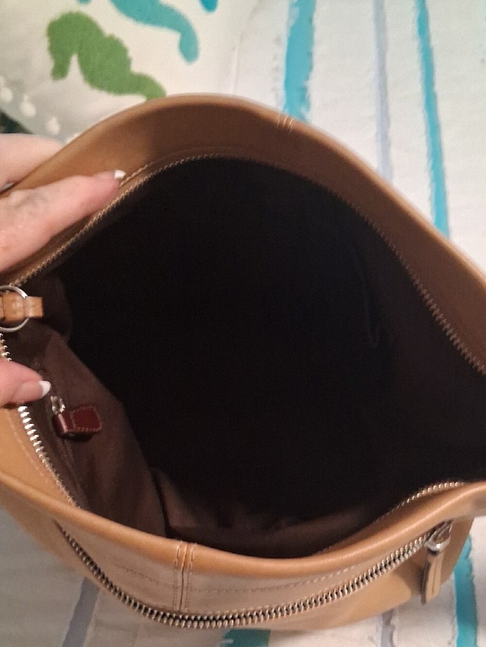 Coach Tan Leather Crossbody Shoulder Bag Authentic.  See All Pics . As Is - Picture 14 of 16